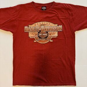 Vintage Y2K 2006 Harley Davidson Motorcycle Biker Waynesville NC Red XL Shirt